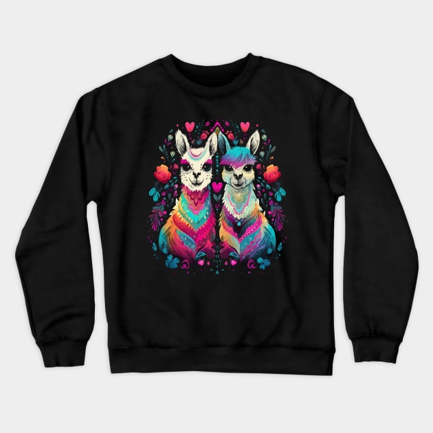 Llama Couple Valentine Crewneck Sweatshirt by JH Mart